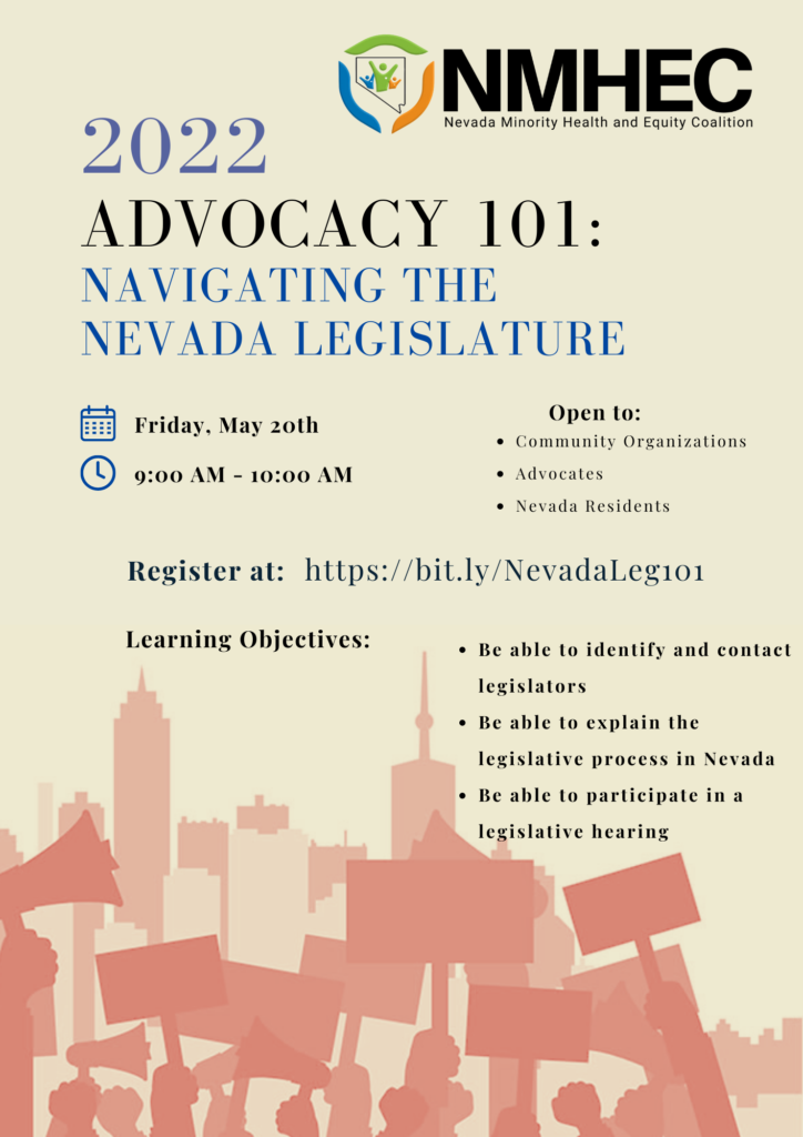 Flyer for advocacy training webinar on Friday, May 20 at 9am